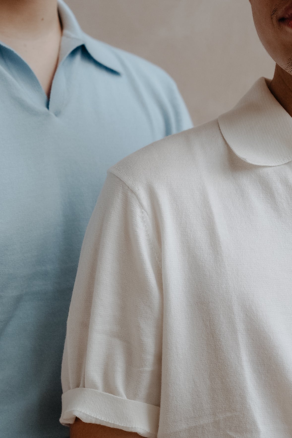 Light Azure Buttonless Polo Shirt