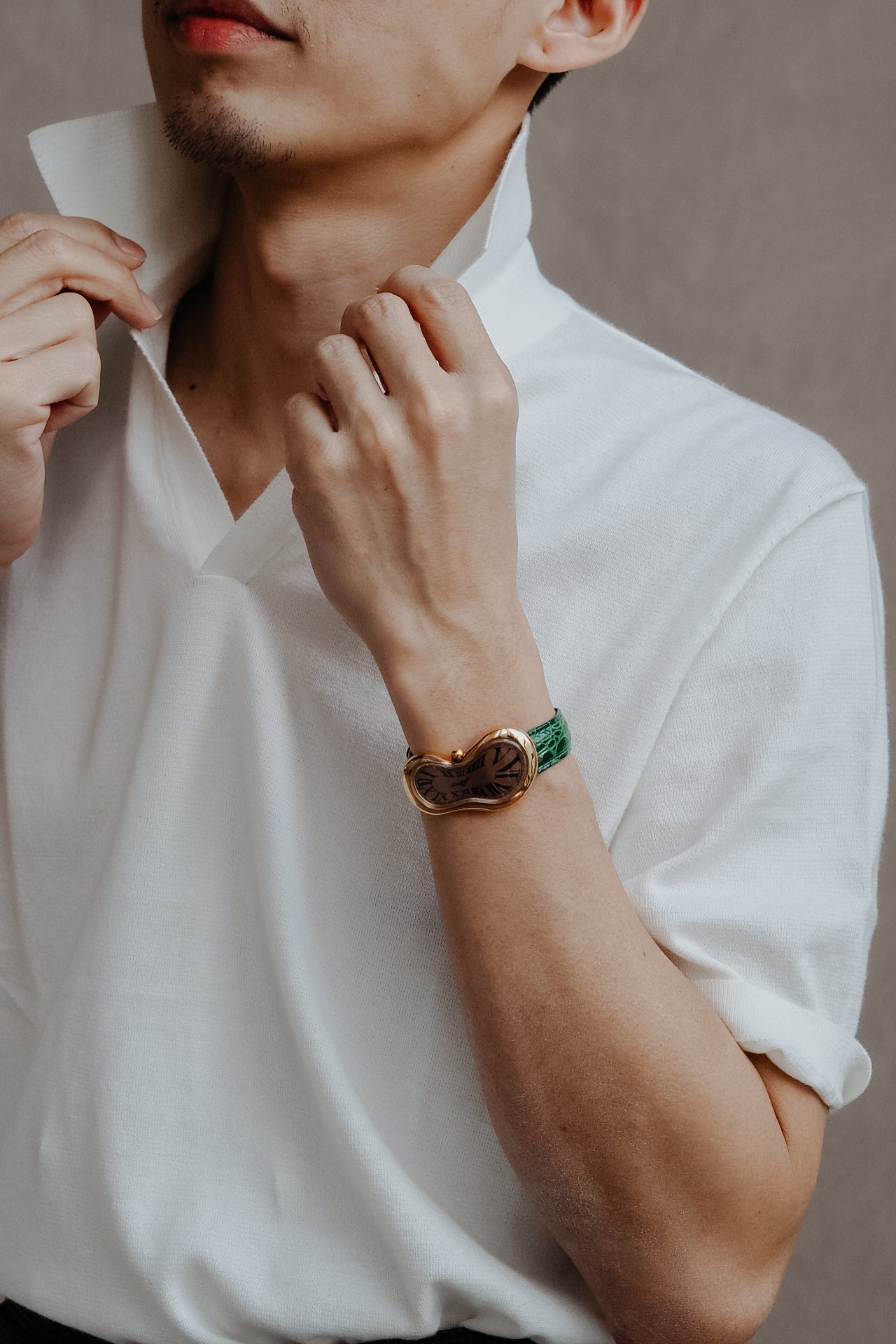 Ivory Buttonless Polo Shirt