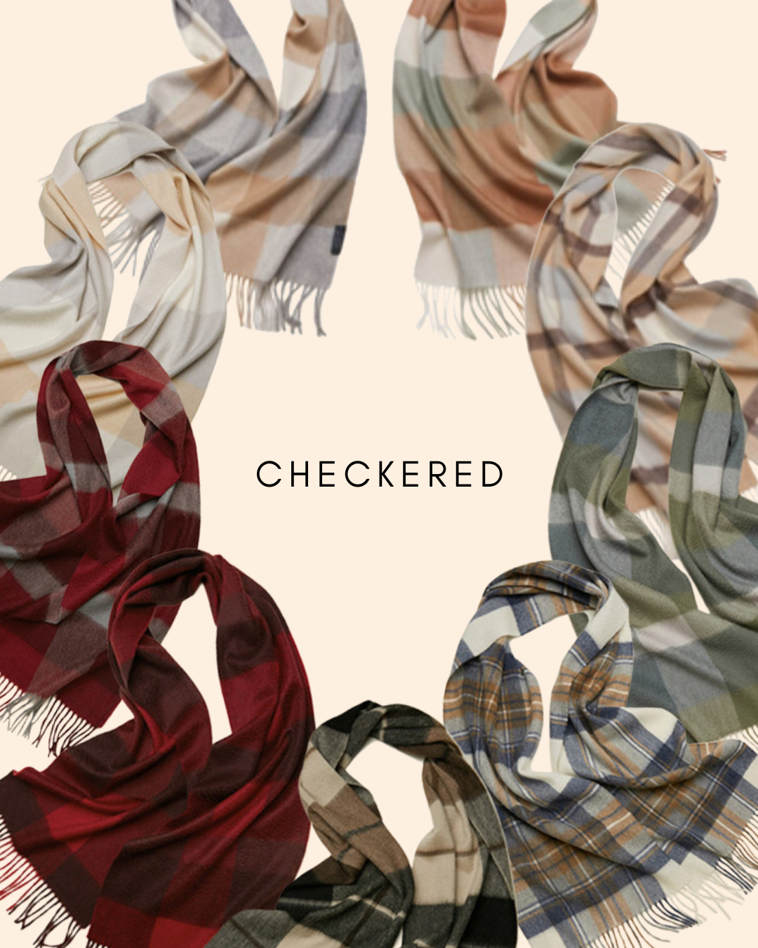 Pure Cashmere Scarf II: Checkered