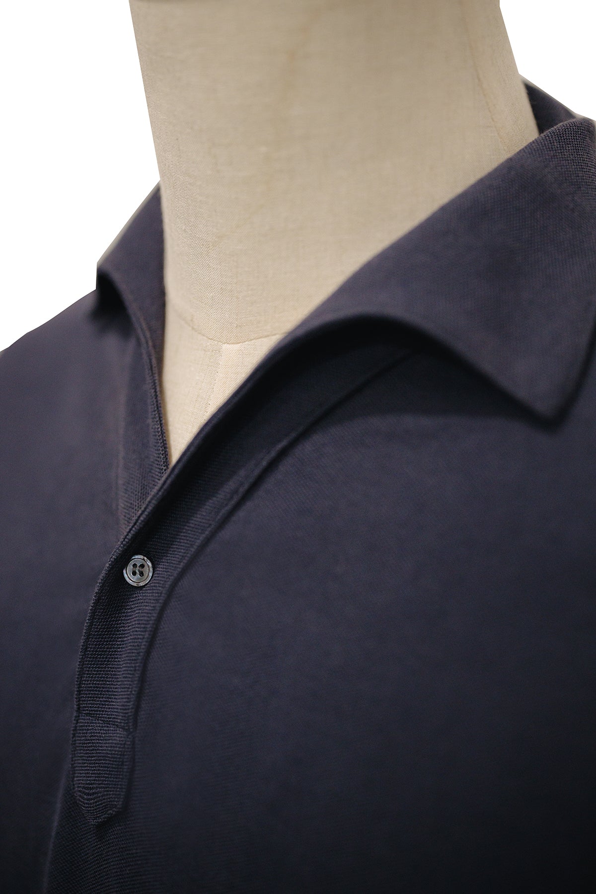 One Piece Collar Polo Tee Long Sleeve - Blue - Assemble Singapore