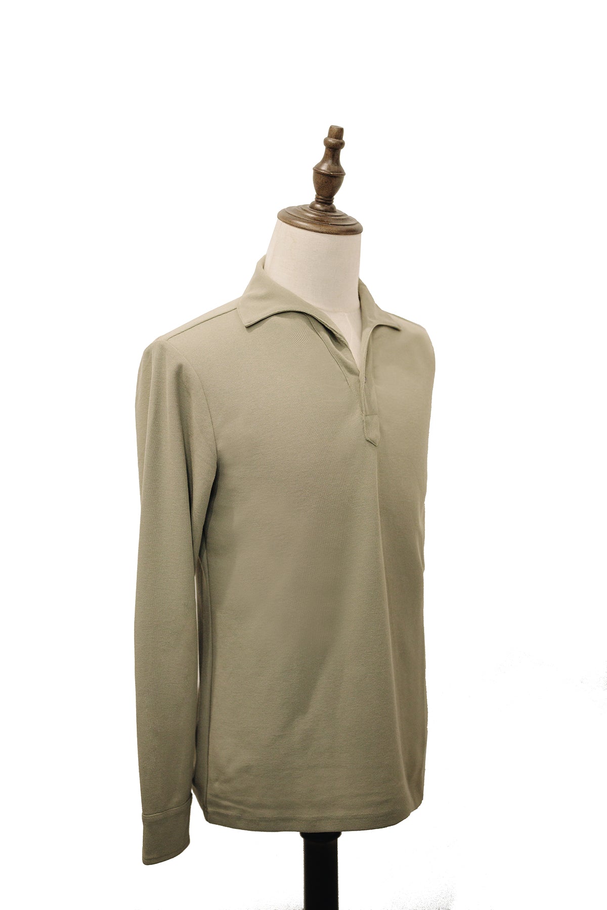 One Piece Collar Polo Tee Long Sleeve - Moss - Assemble Singapore