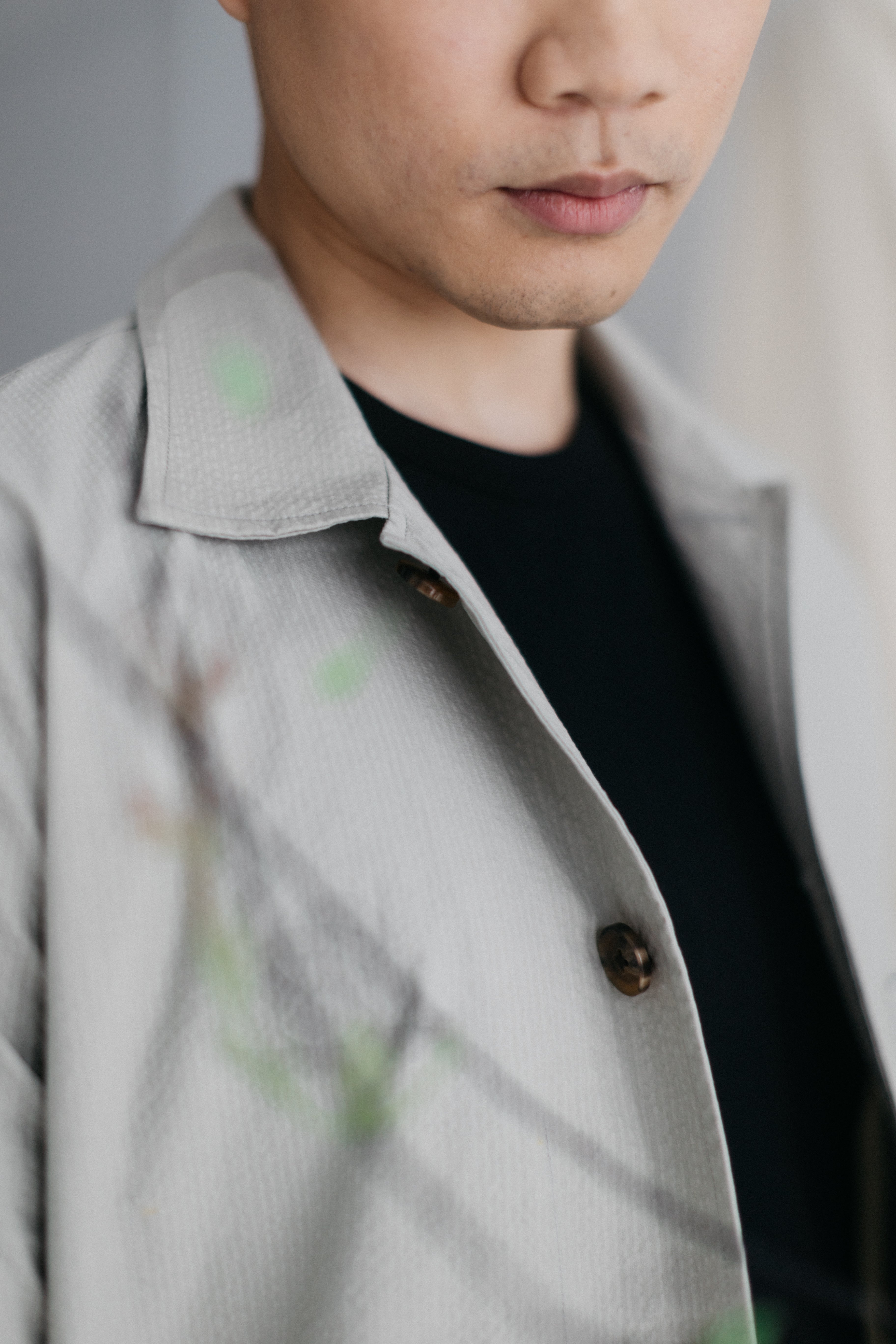 Nevada Sky Seersucker Camp Collar Shirt Jacket