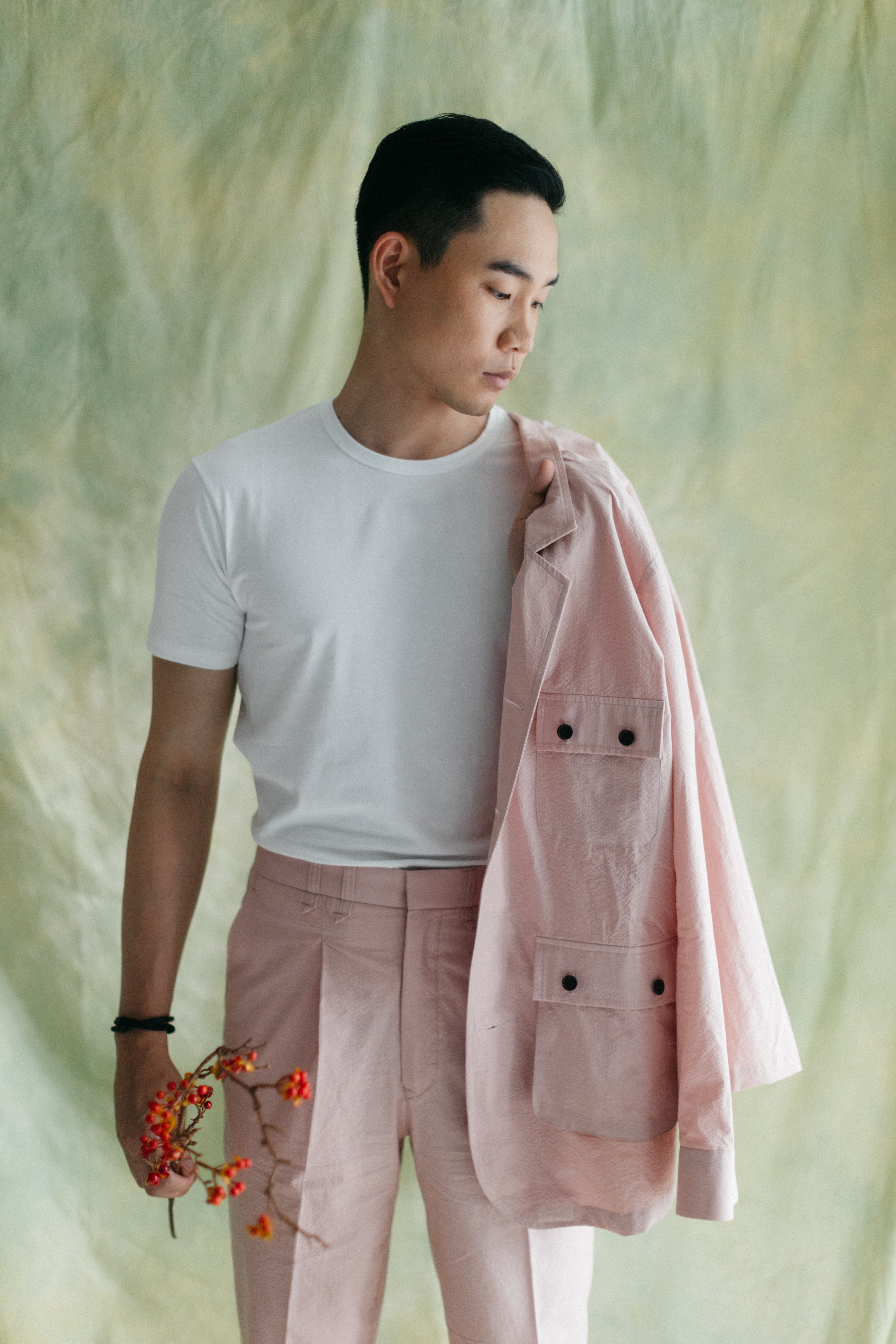 Crepe Seersucker Safari Trousers