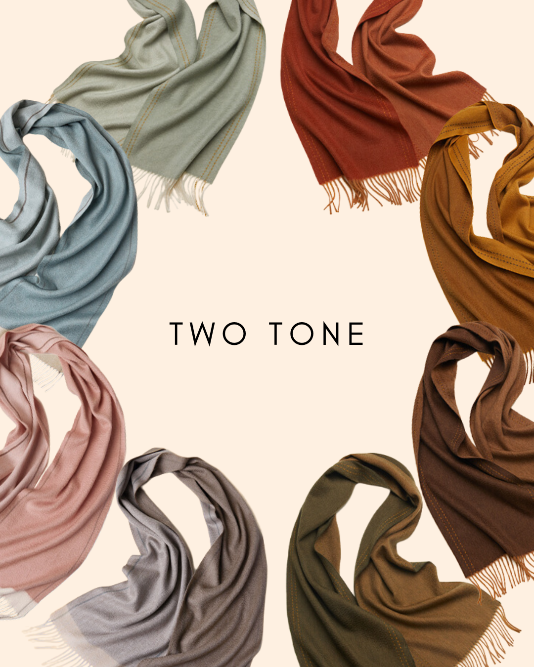 Pure Cashmere Scarf II: Two Tone