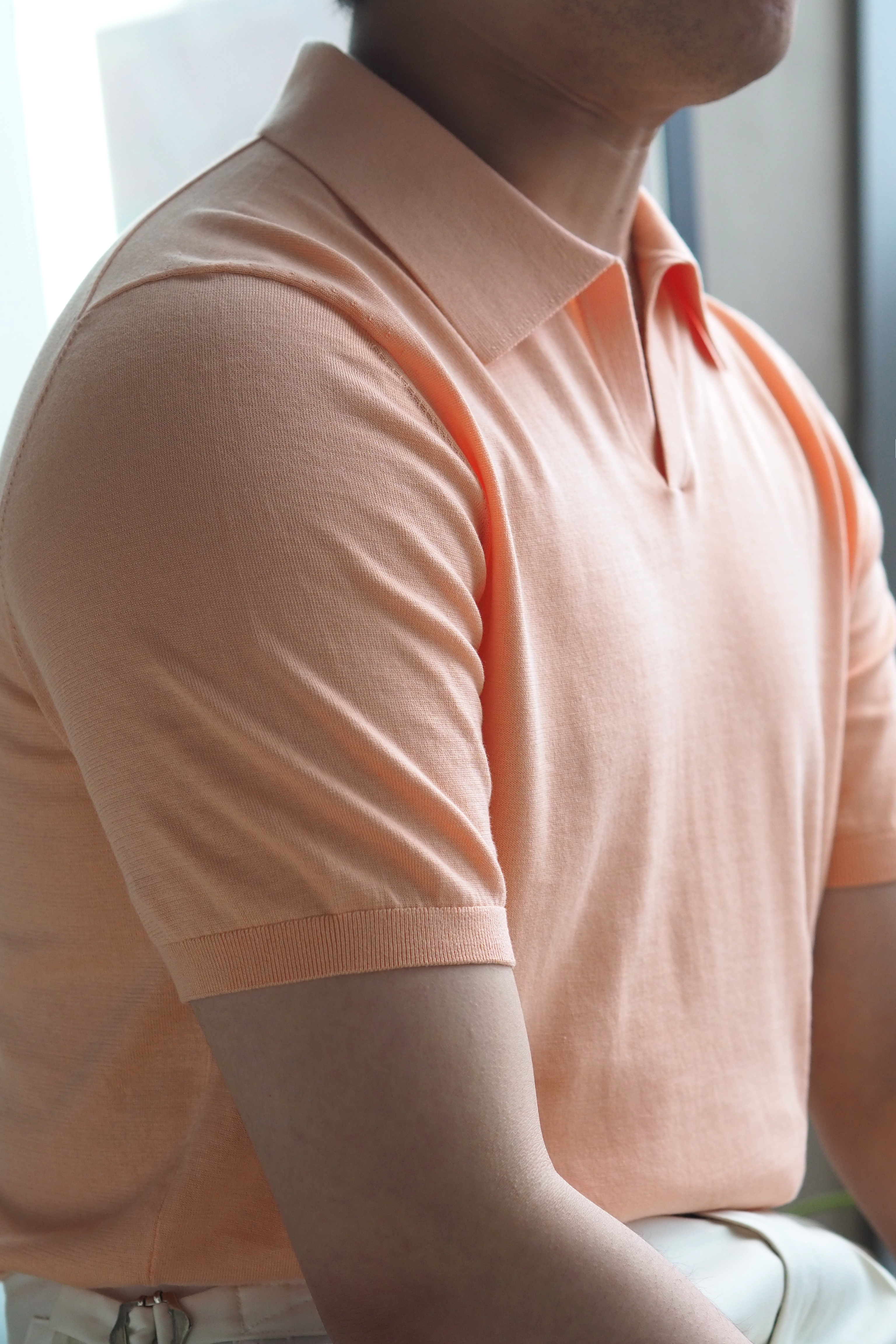 Cantaloupe Buttonless Polo Shirt