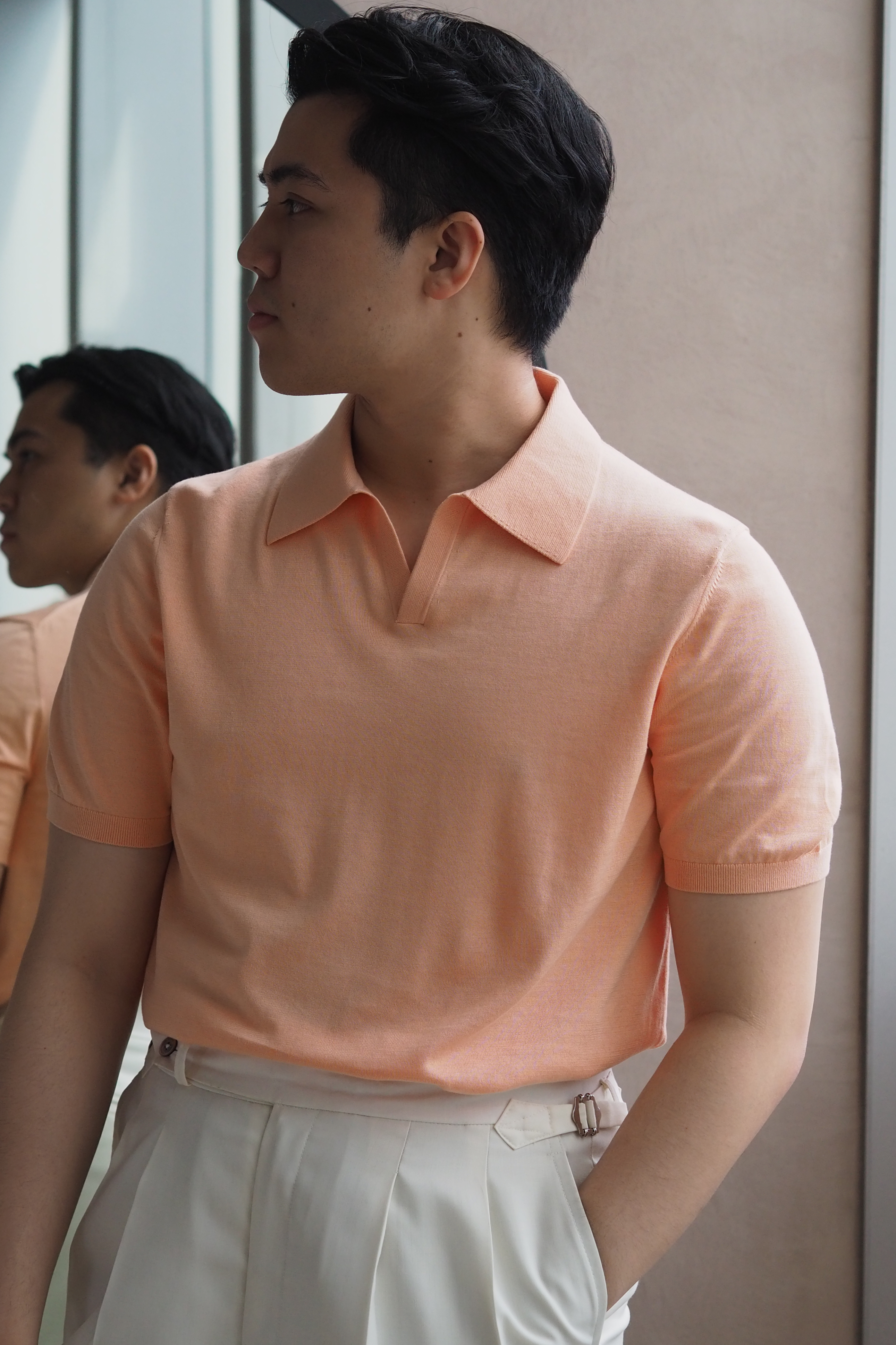 Cantaloupe Buttonless Polo Shirt