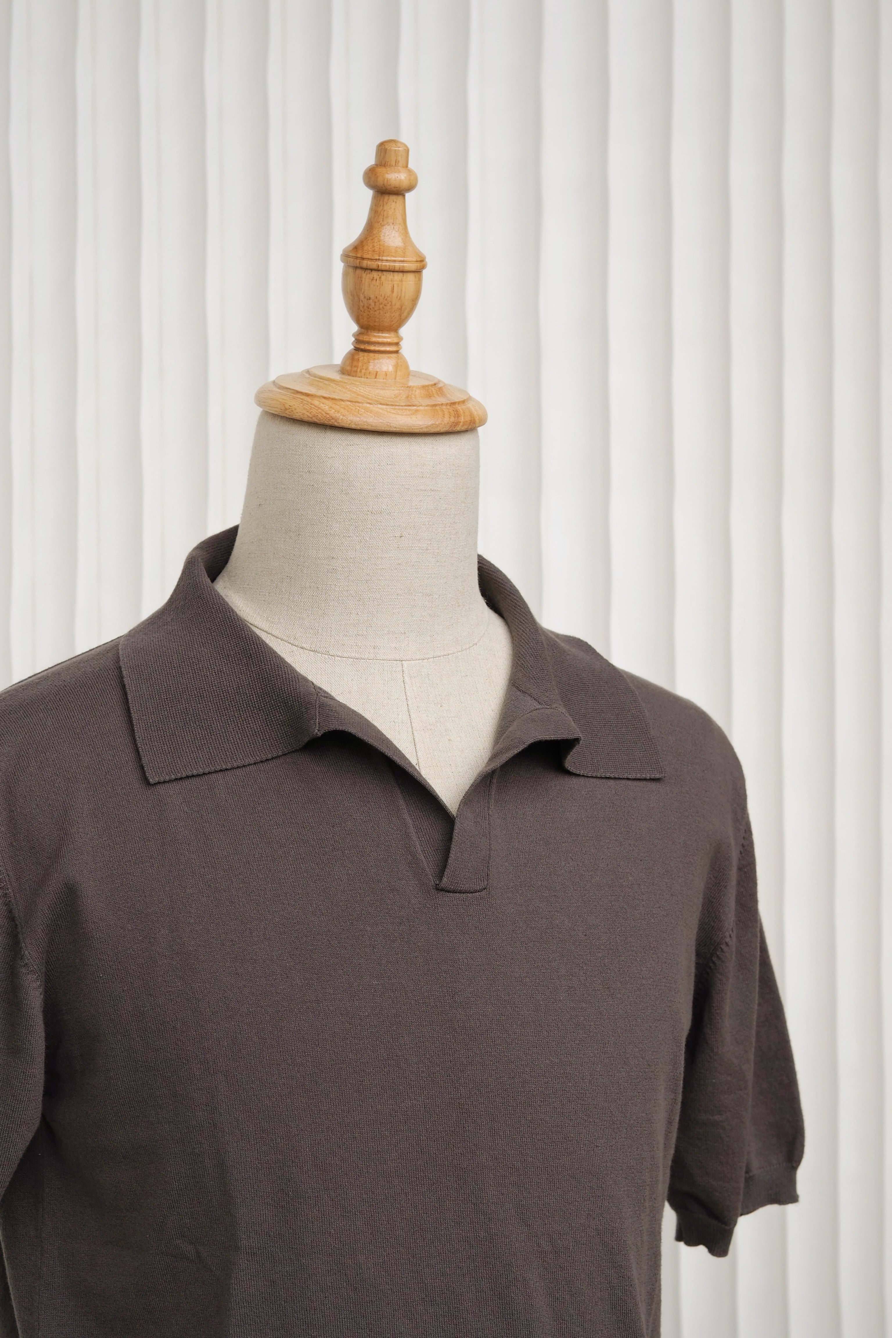 Jersey Knit Polo Tee - Brown - Assemble Singapore